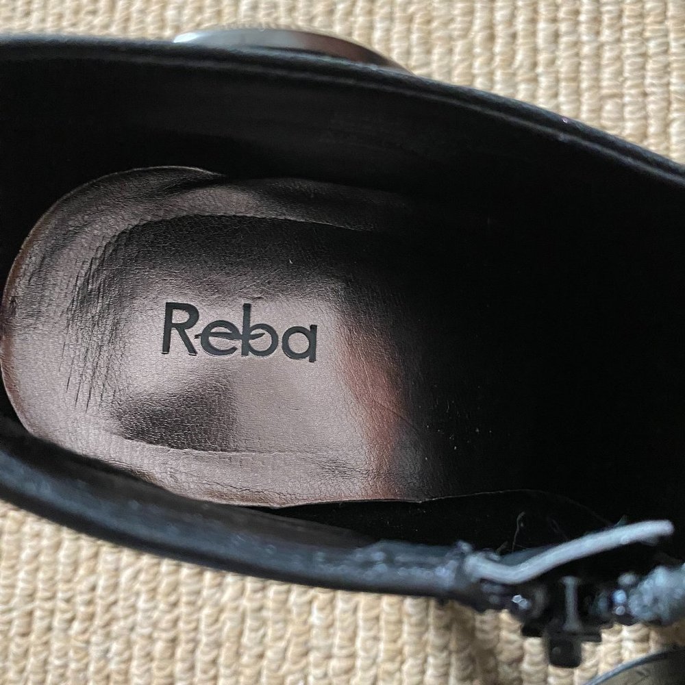 Reba Leather Heel Booties w/Buckle - Picture 4 of 5